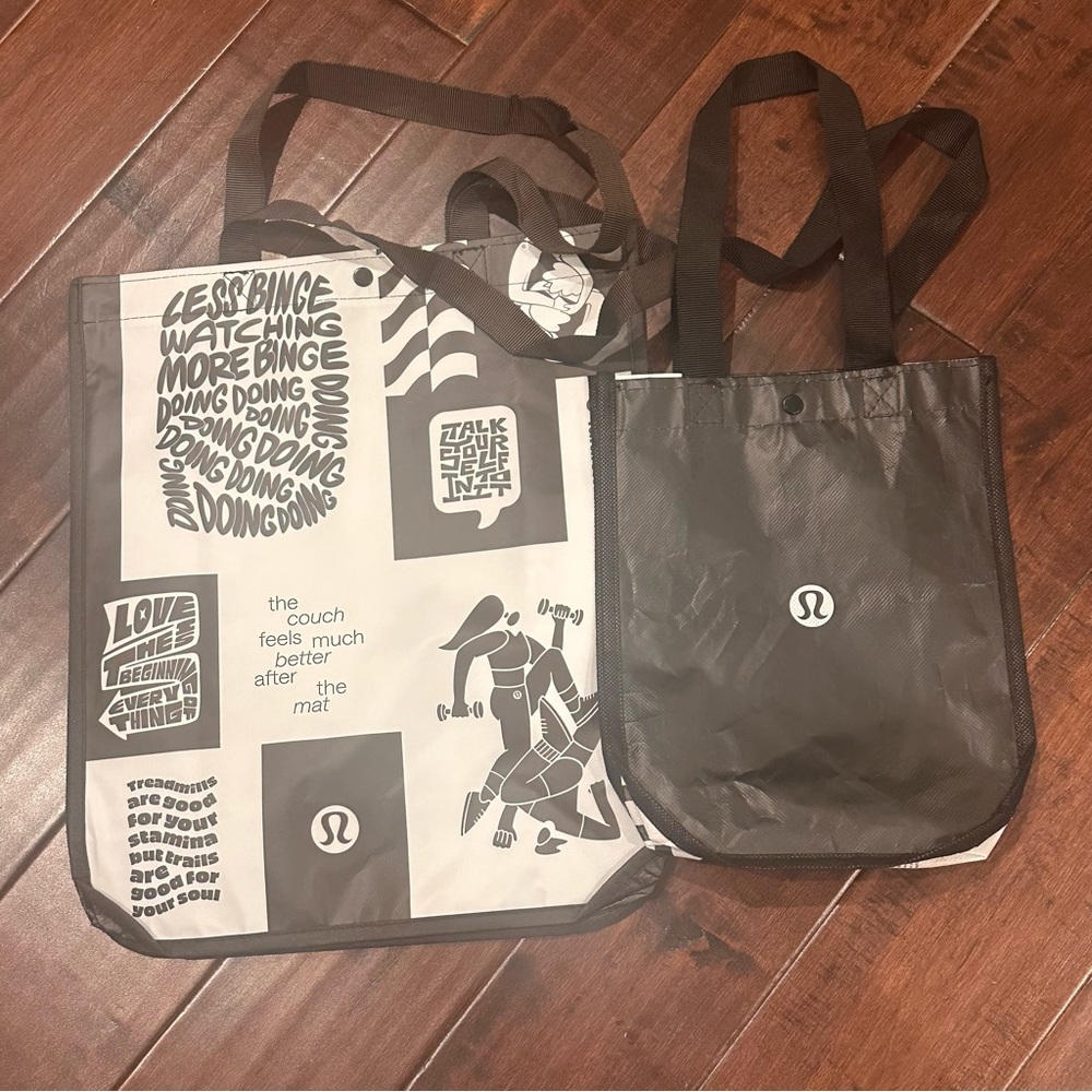 Lululemon reusable shopping Tote bags - Black & Brown-1 small-1  large-NEW